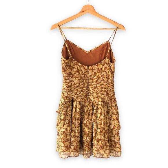 Shona Joy Sunset Ruched Mini Dress in Turmeric Multi Upcycled - Modified - Picture 5 of 9